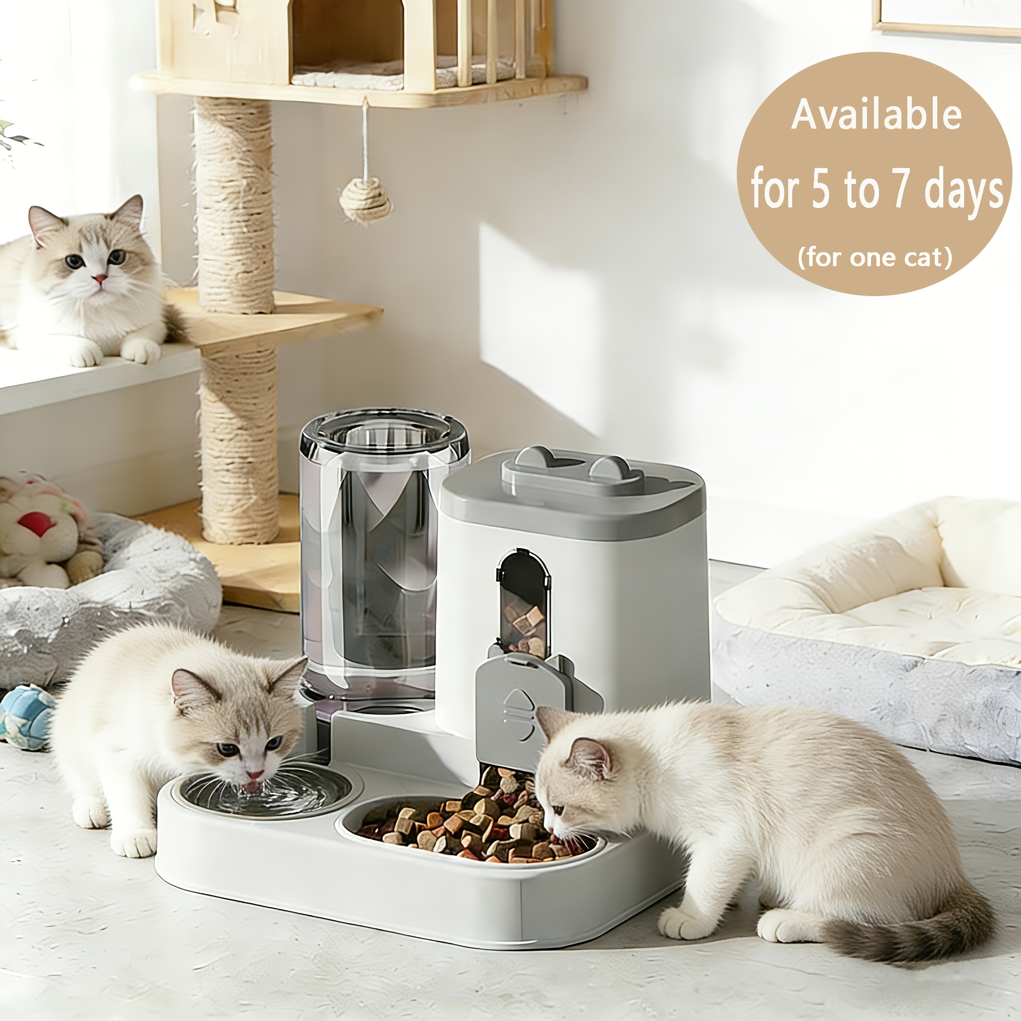 automatic cat feeder 2 in 1 quantitative feeding to     of your pets   cute and   water and food dispenser