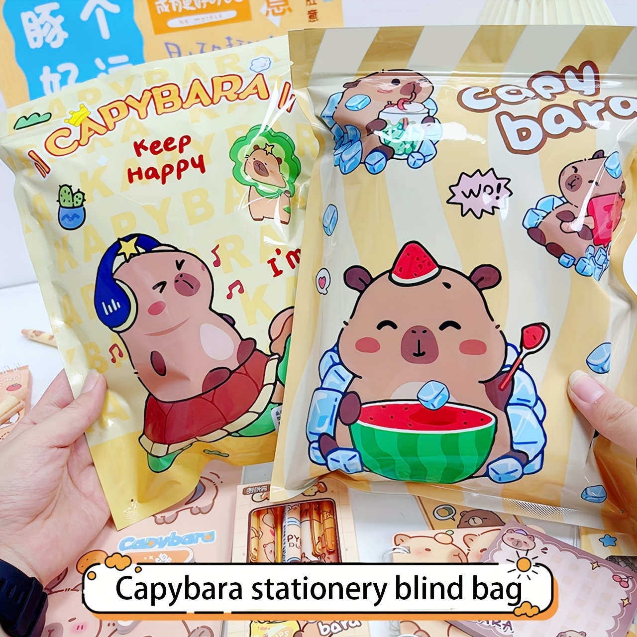 

Sacs Cadeaux de Papeterie à Thème Capybara - Styles , Parfaits pour Noël, An & Saint-Valentin