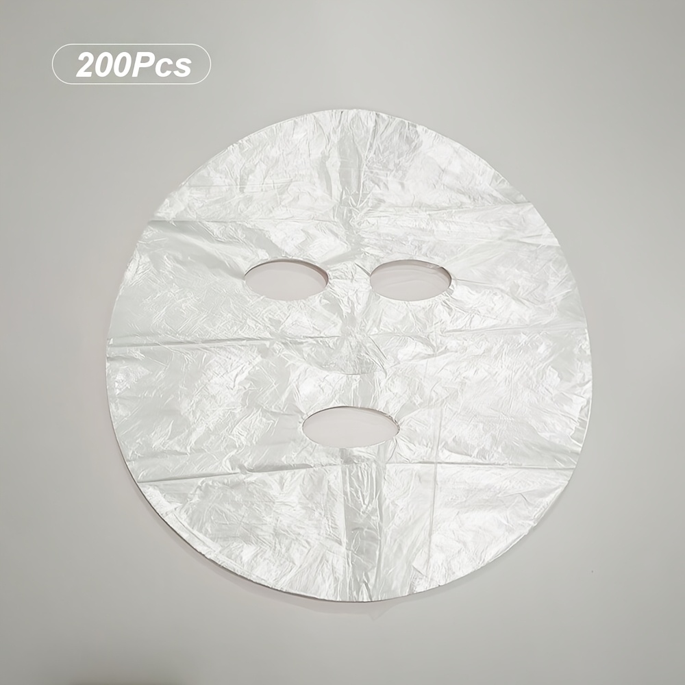 TEMU 200pcs Clear Plastic Face Masks - Alcohol-free, No Battery Needed, Ideal For Mud & Cream Masks, Facial Care Tool, Beauty Mask Application|transparent Face Mask| Design, Face Mask