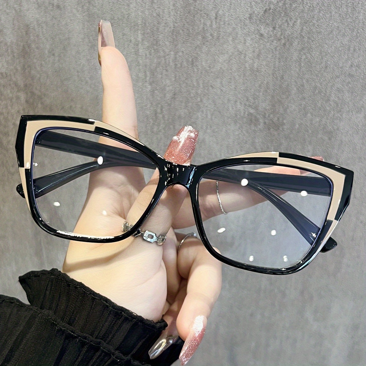 Image of 1pc New Y2k Decorative Frame - Plain Glasses - Cat-eye Glasses - Stylish Unisex Glasses For Women And Men - Party And Prom Decorative Glasses
