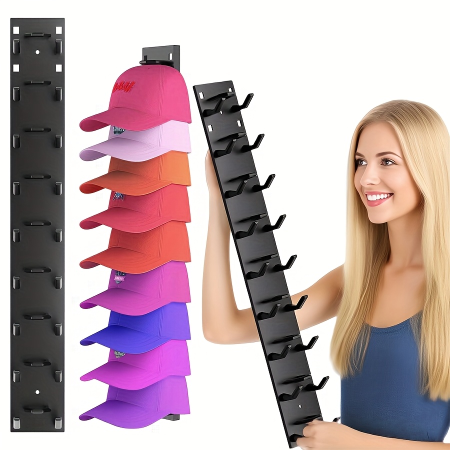 LdawyDE Porte Casquette 10 Pcs Auto-Adhésif Baseball Support Range Casquette Sans Perçage Porte Chapeau Mural Pour Chapeaux écharpes Bandeau Porte-clés Stockage