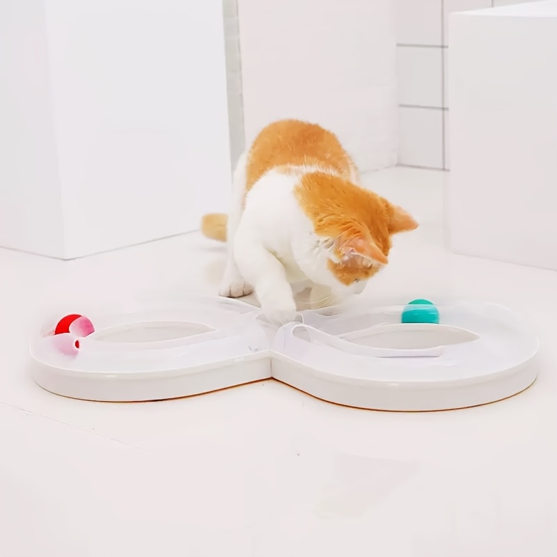 Tourniquet interactif pour chat - Jouet en plastique durable avec cibles mobiles - Accessoire de jeu stimulant et d'exercice pour chats et chatons d'intérieur - Toutes races - Sans piles