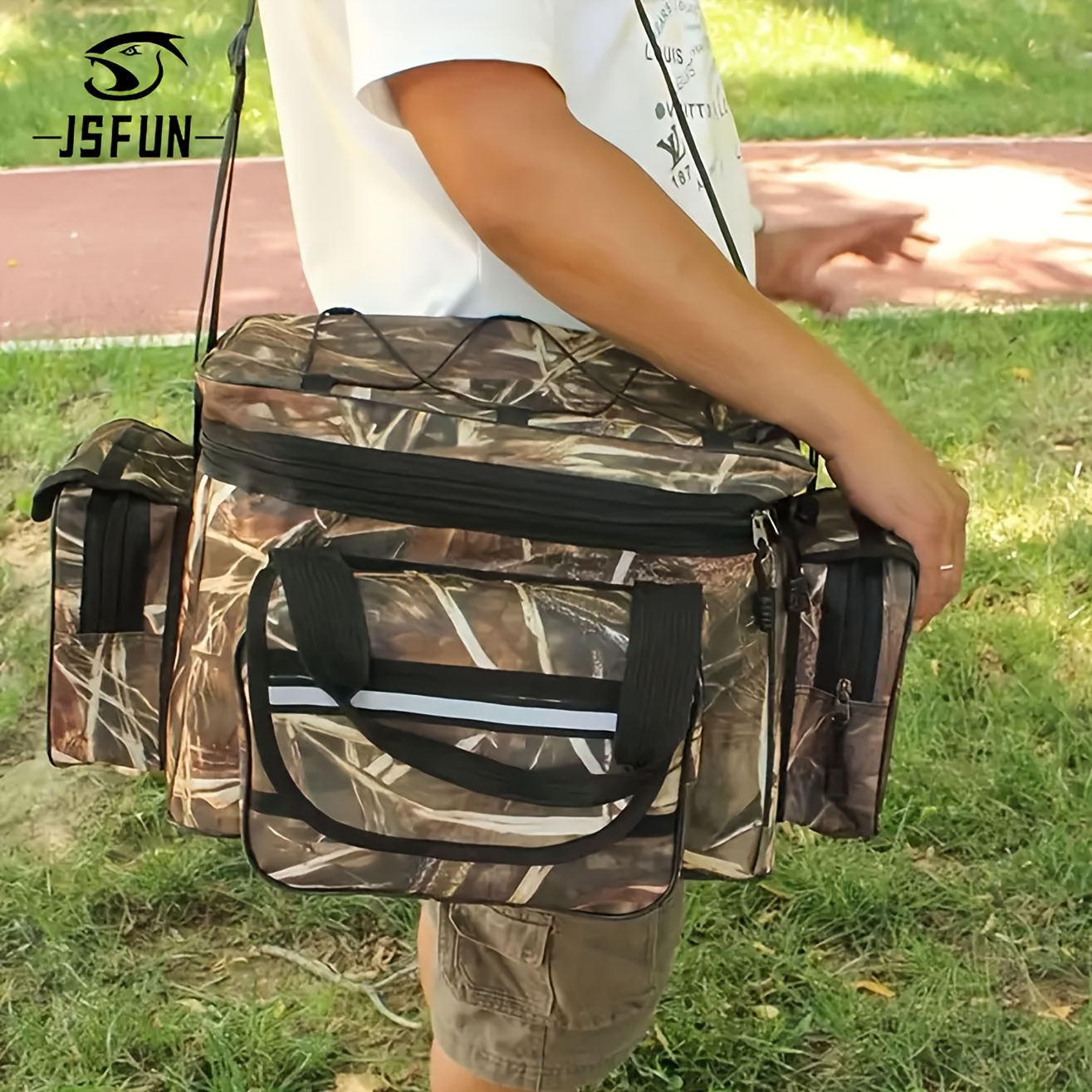 mala de pesca, bolsa de ombro  , bolsa de   capacidade multifuncional para campismo e caminhadas ao ar livre, bolsa de acessórios de pesca
