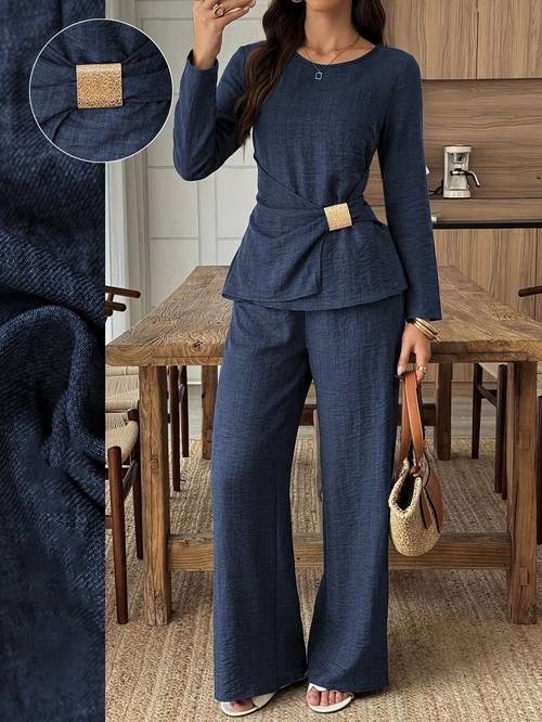 item picture womens casual set including and 1 solid color pants