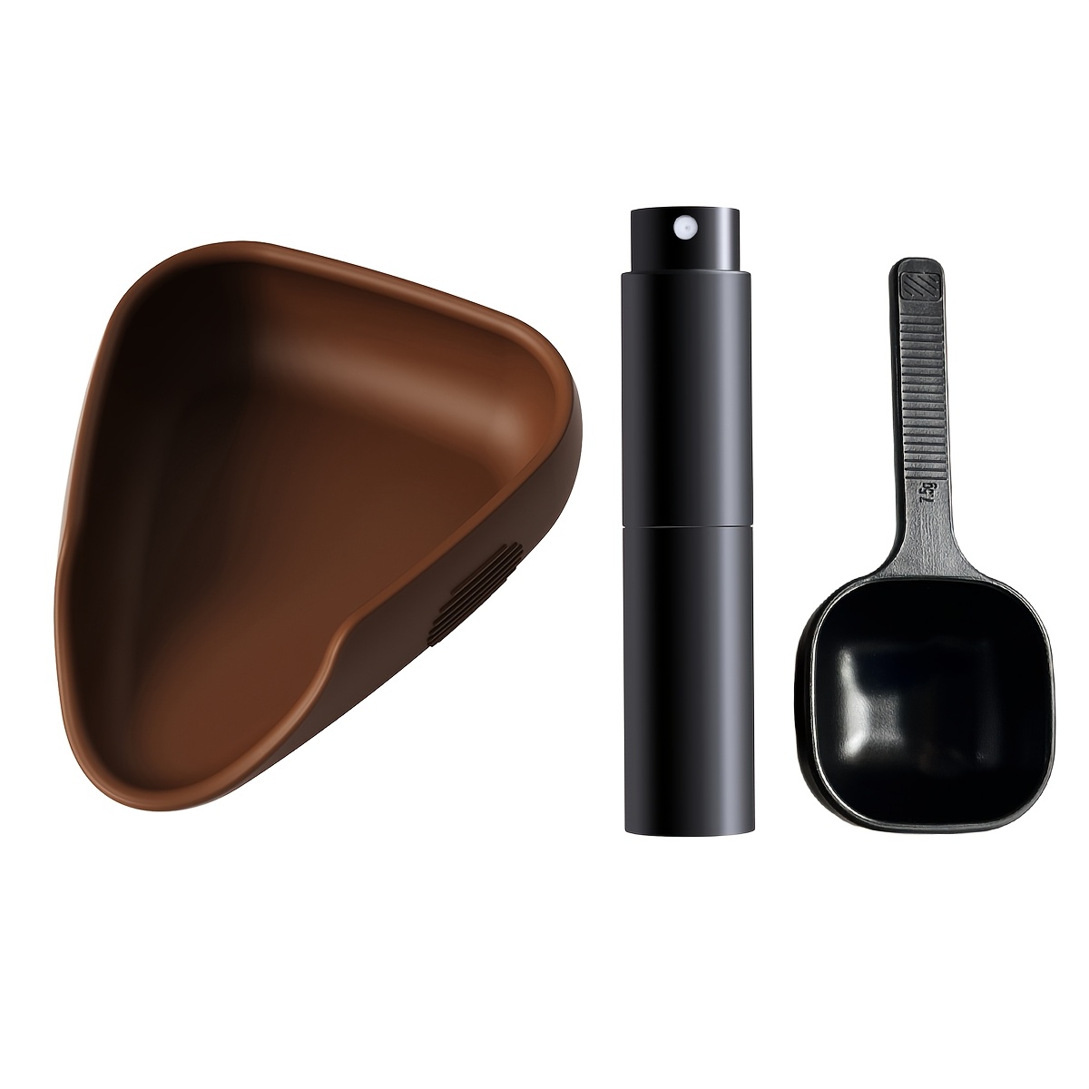 TEMU Ensemble de de grains de café 3 pièces, bol de de grains de café avec cuillère à café et flacon pulvérisateur RDT, plateau de pesée en silicone