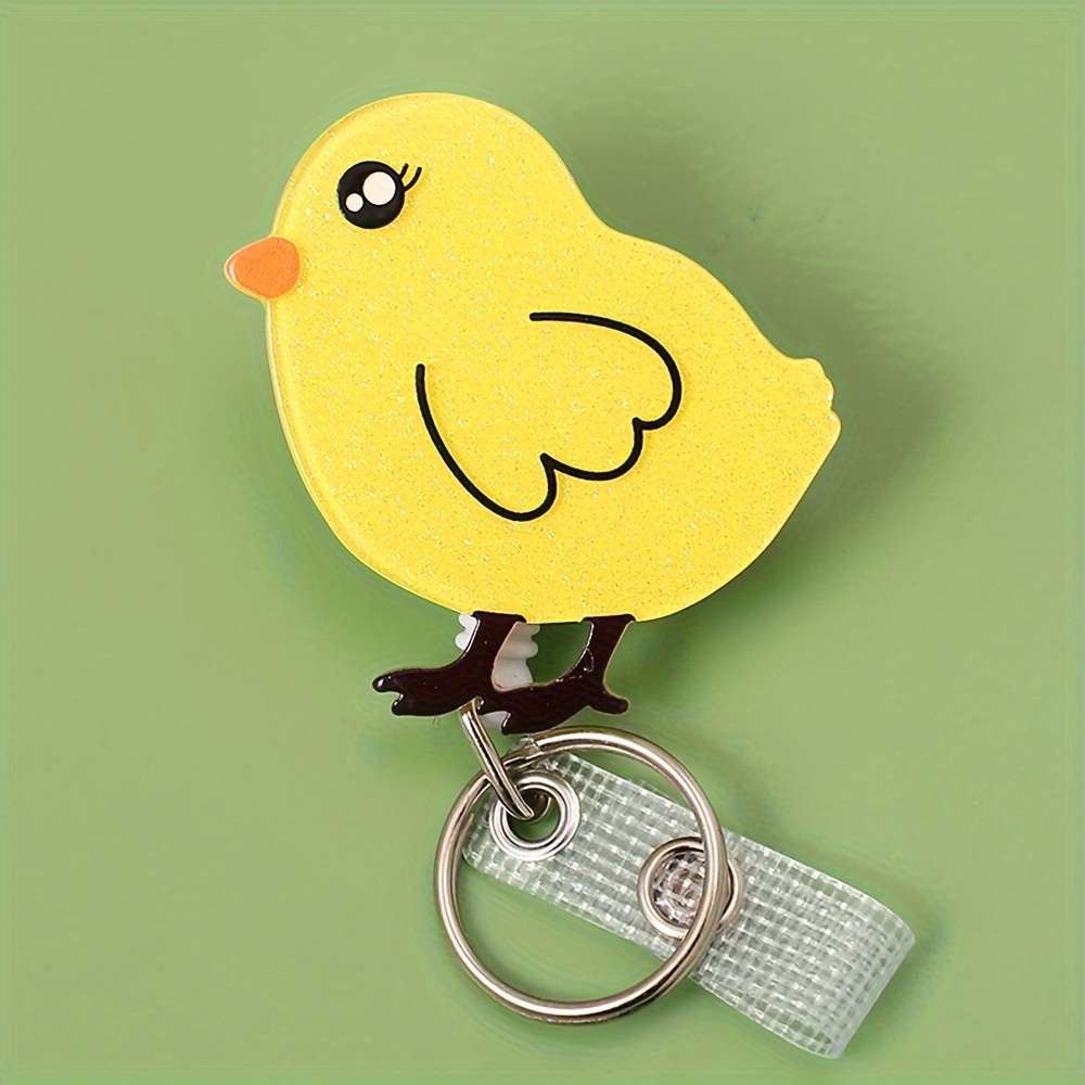 Chicken Retractable Badge Holder, Funny Office Badge Reel, Chicken