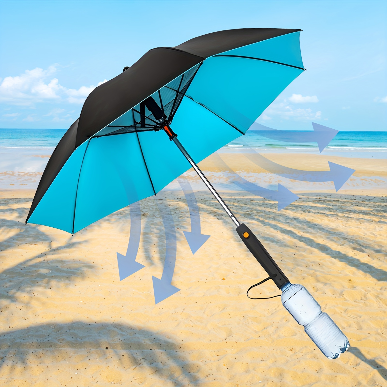 

1 Piece Of Umbrella With Fan, Spray And Uv Protection, Multifunctional Cooling Umbrella With Fan And Spray