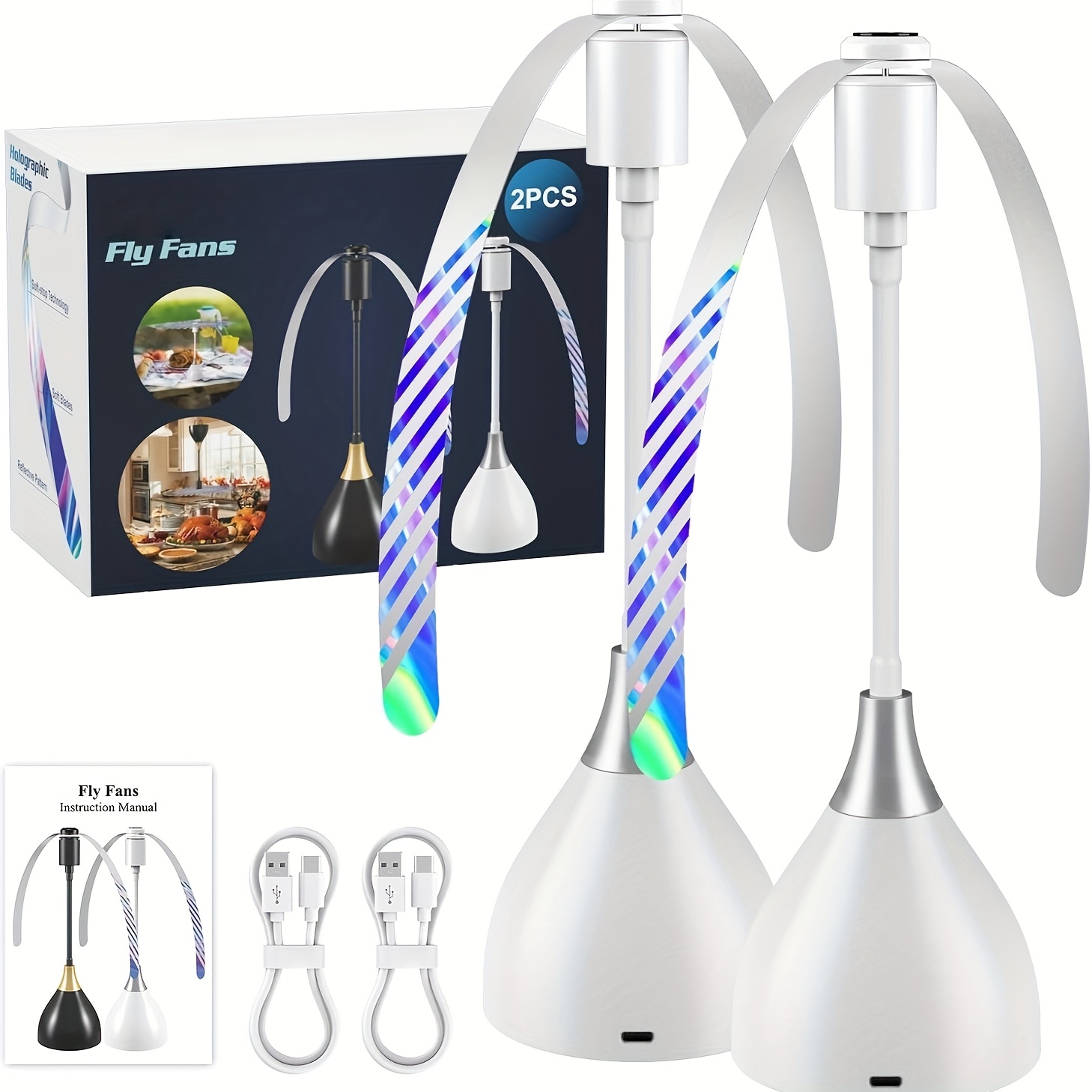 3 Pièces Ventilateur Anti Mouche Pour Table,Ventilateur Anti-Mouches