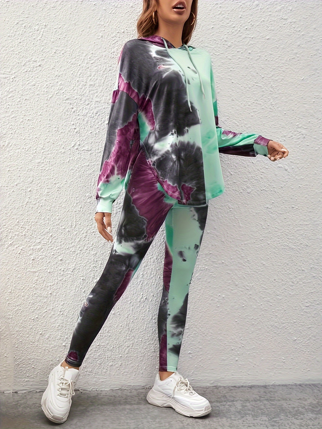 Tuta Donna Due Pezzi Tie-dye - Felpa Girocollo E Pantaloni - Foto 12