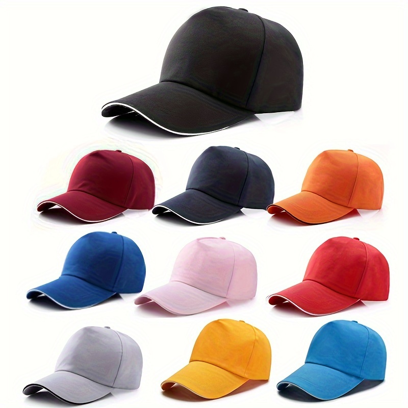 

10pcs Solid Color Baseball Caps - Stylish & For , Ideal Gift For Athletes & Fashion Enthusiasts