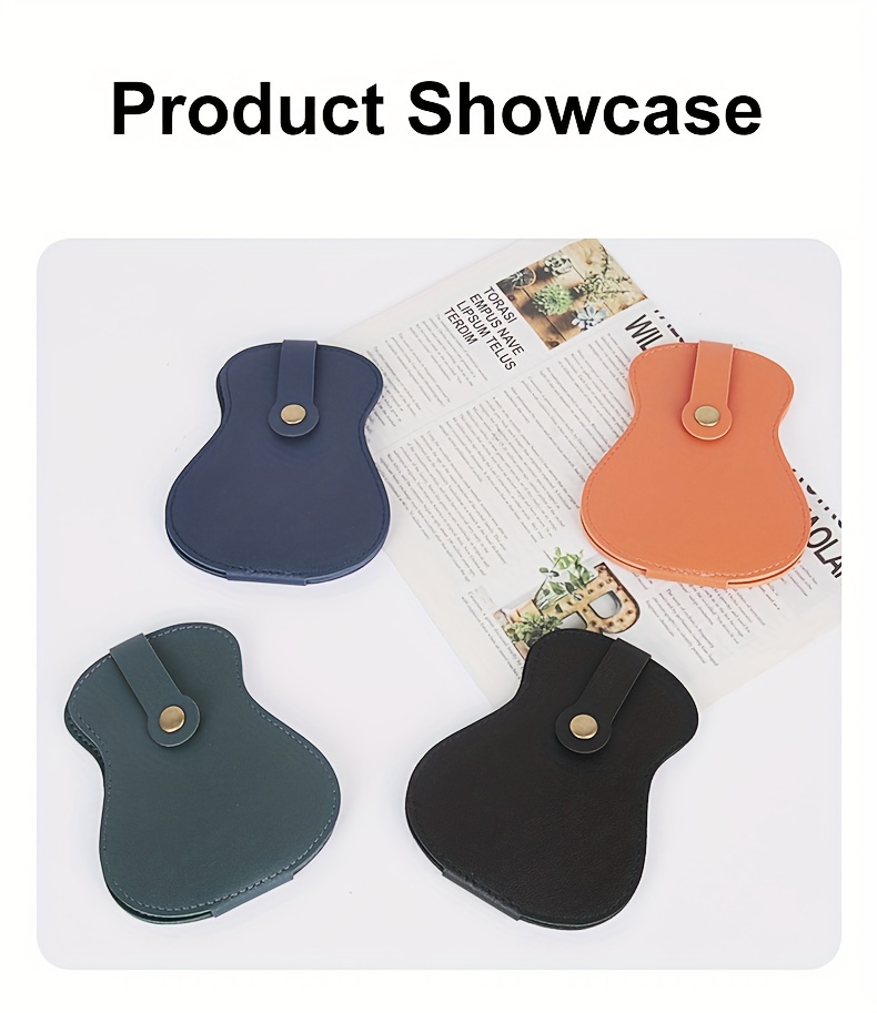 Guitar Pick Storage Pouch - a Guitar-Shaped Case That Can Hold 18 Guitar Picks, Easy to Carry.