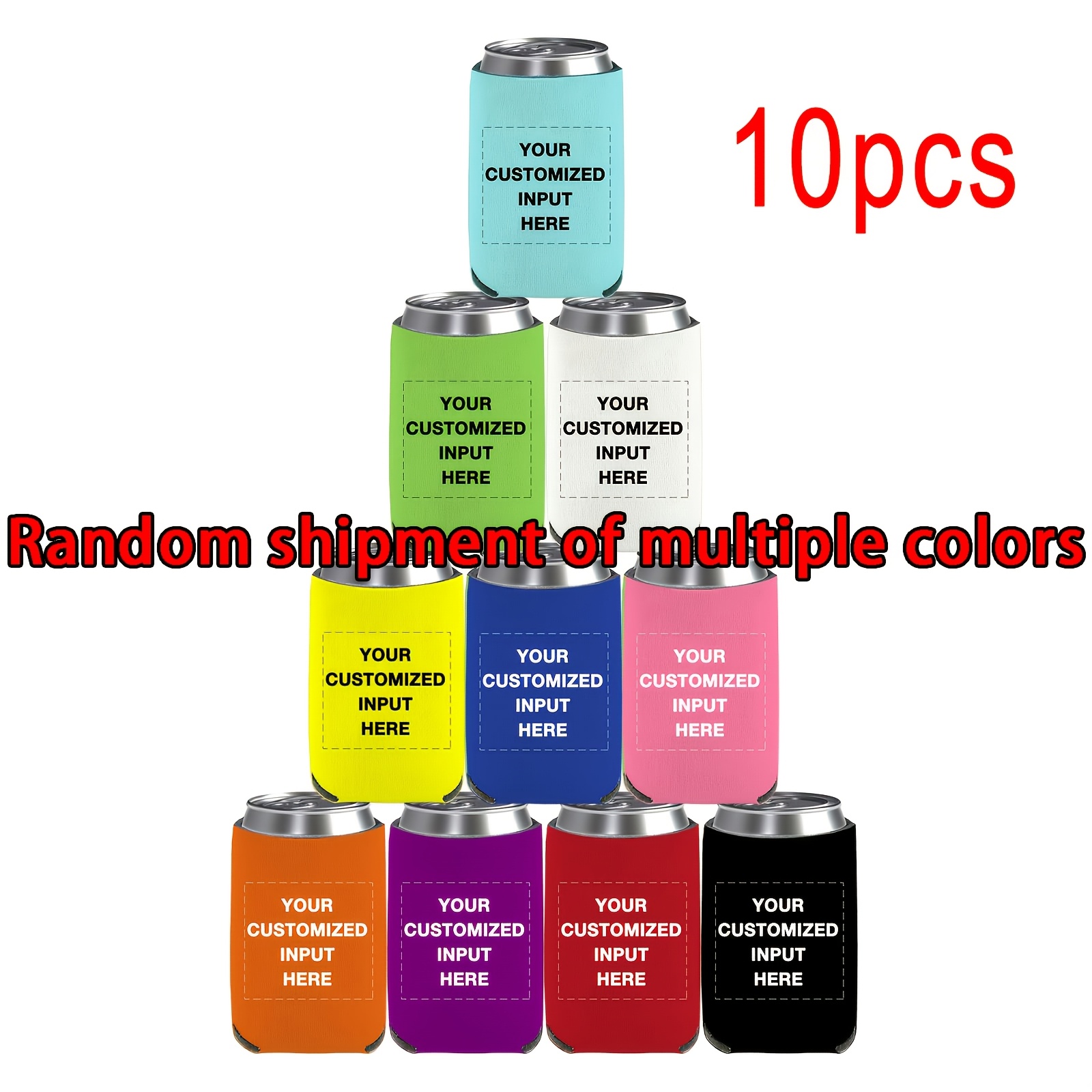 TEMU Customizable Pictures Or Logos, Custom-made Cold-keeping Covers For Cans, With Humorous Quotes. Heat-insulating Neoprene Covers Are Foldable And