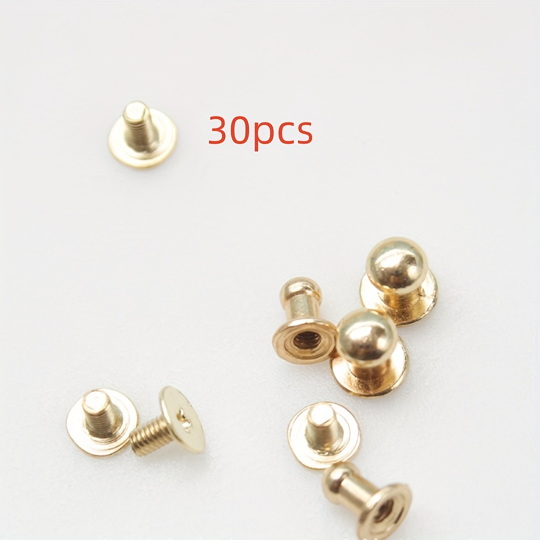 TEMU 30pcs Electroplated Alloy Nails With Screws - Decorative Jewelry Fasteners For Crafting And Diy Projects