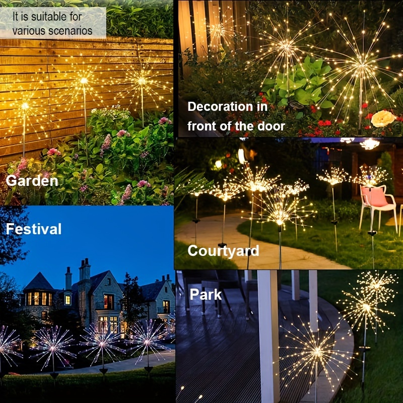 Solarpowered Firework Lights With 8 Lighting Modes Perfect For