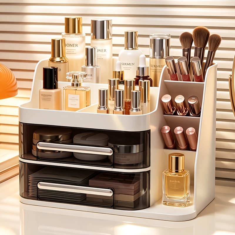 TEMU Boîte de rangement cosmétique avancée, tiroir de bureau, grande , support de rangement pour rouge à lèvres et masques pour , étui cosmétique de