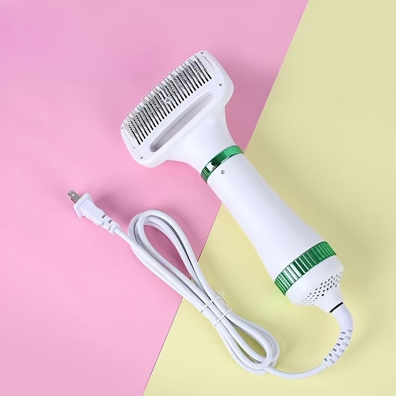 TEMU Pet Grooming Dryer, 2-in-1 Portable Pet Hair Dryer And Grooming Brush For Dogs And Cats - Dries And , Reduces Shedding And Tangling