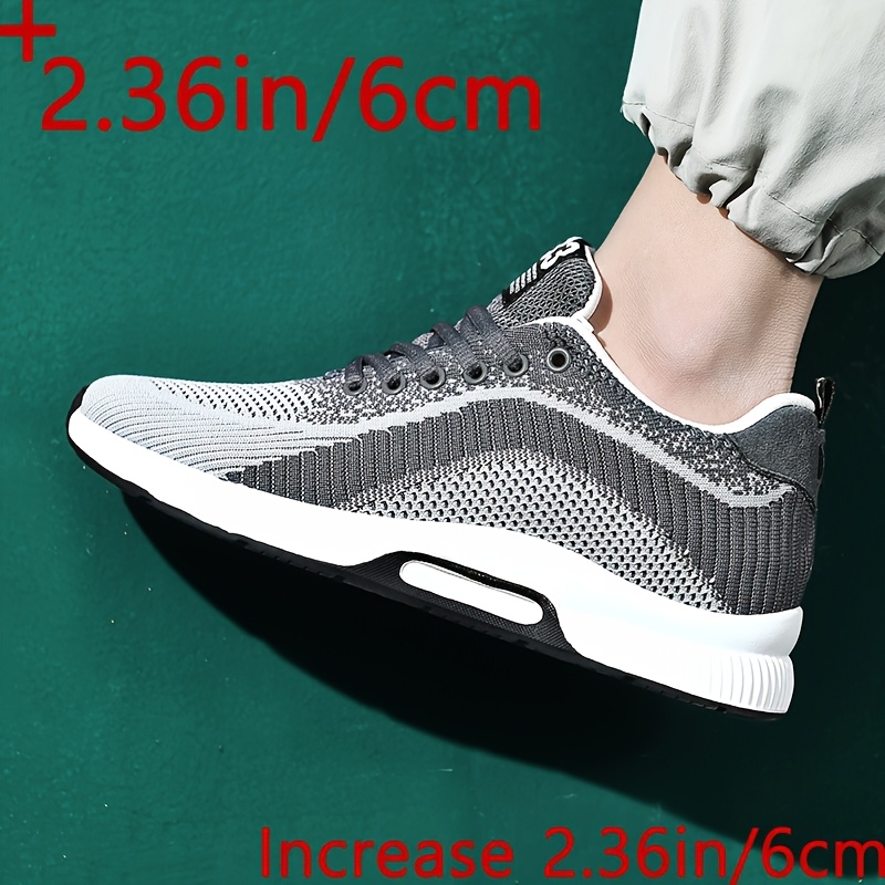 mens 6cm height increase sneakers breathable mesh casual - Temu display picture 1