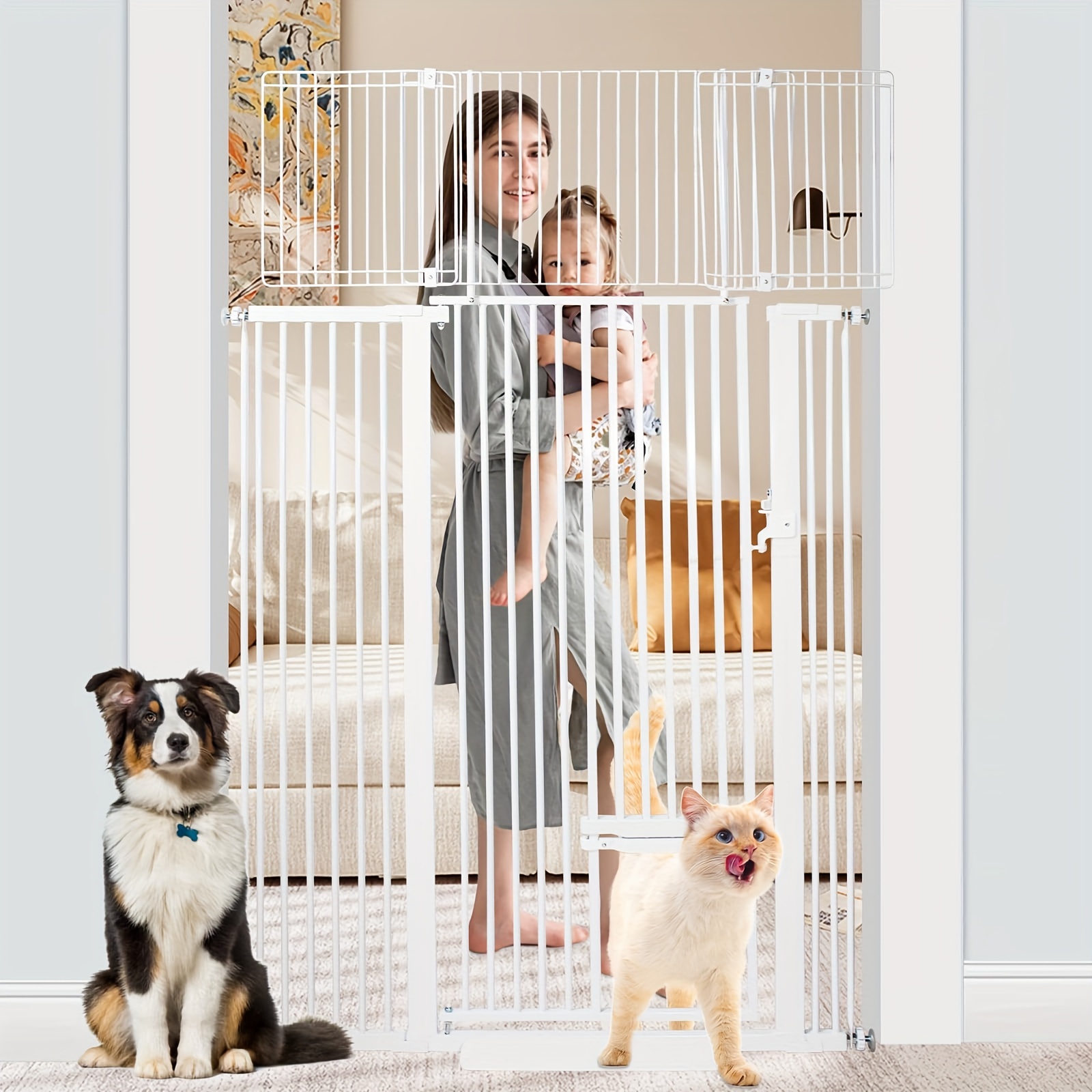 extra tall pet gate baby gate small cat door adjustable dog Temu