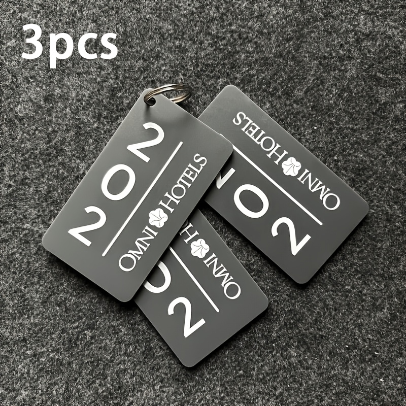 TEMU [Personalización] Etiqueta de llave para hotel personalizada, compatible con la impresión del del hotel, de la tienda y el número de la