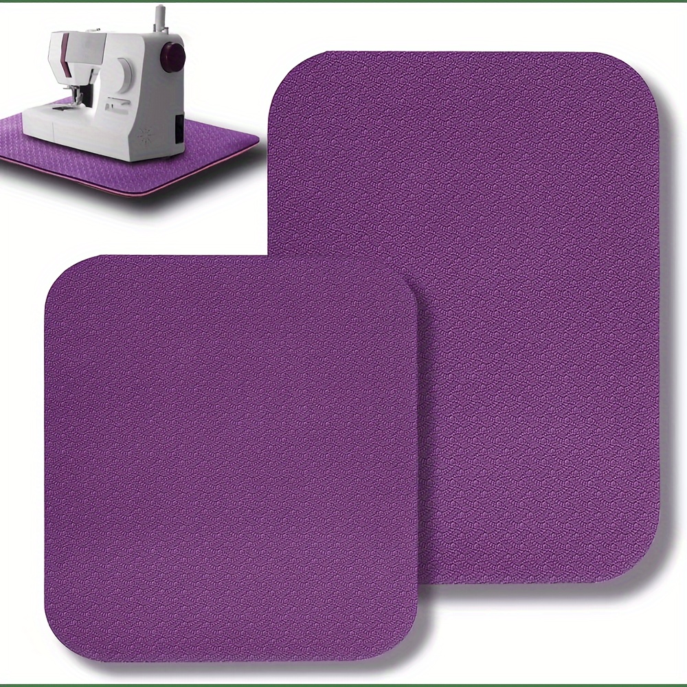 

Sewing Machine Mat & Pedal Mat Set: Vibrant Purple Rubber Pads For Noise Reduction - Suitable For Quilting & Embroidery (15" X 20" & 9" X 14")