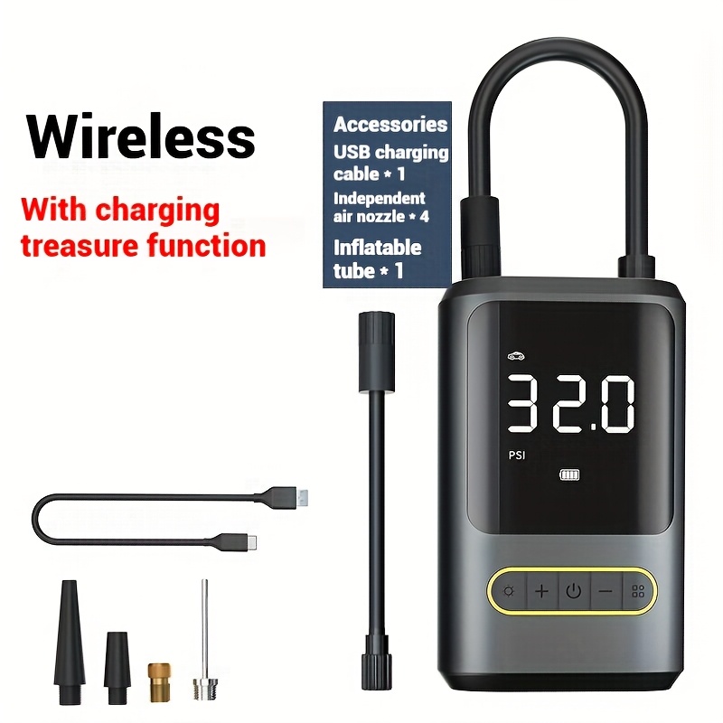 TEMU Mini Portable Car Air Pump Wireless Car Tire Electric Pump Car Handheld Air Pump, Tire Inflator, Tire Inflator Portable Air Compressor, Portable