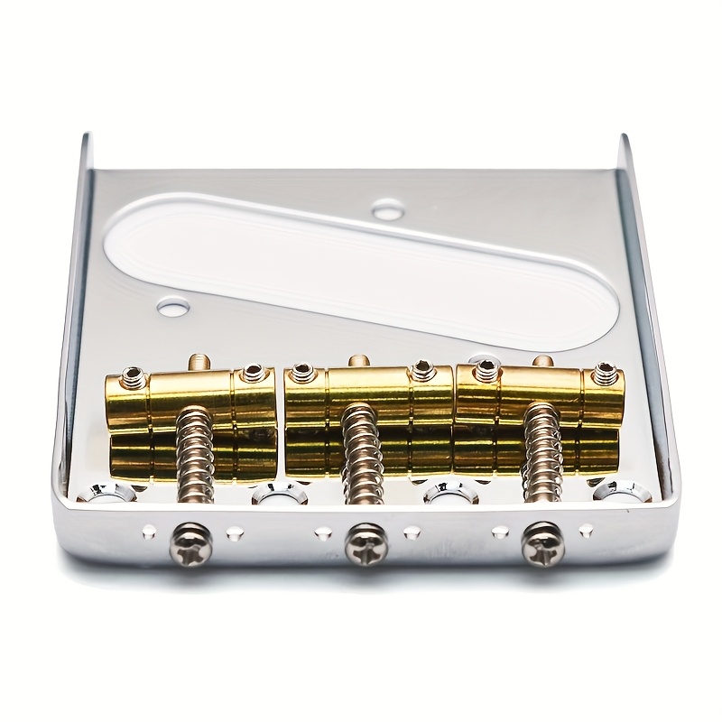 Electric Guitar Bridge with 3 Adjustable Brass Saddle 76.5*85mm for 6 String Electric Guitar Black/Golden/Silvery, Instrument Repair, String Instrument Parts, Classic Bridge Design, Vintage Guitar Hardware, Highquality Saddle, Replacement Bridge