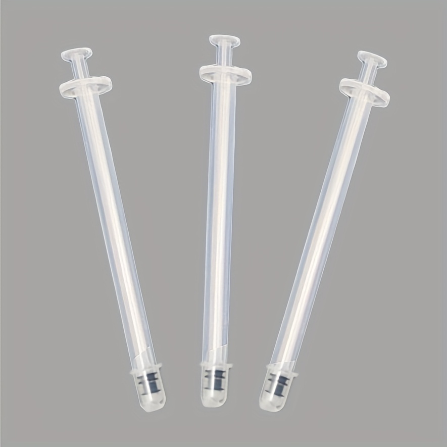 3pcs Slim Round-tip Gel Applicators, Needle-free Safe Design, For Diy Beauty, Lab, Industrial Liquid Transfer(non-medical)