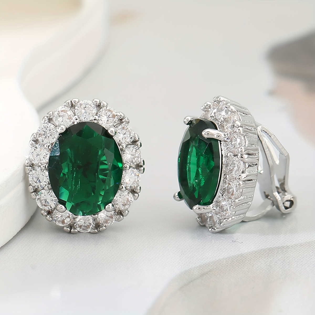 TEMU 1 di Orecchini a Clip di Zirconia per Donna - Eleganti Clip per Orecchie Non , Gioielli per Matrimonio e , Regalo per le Vacanze