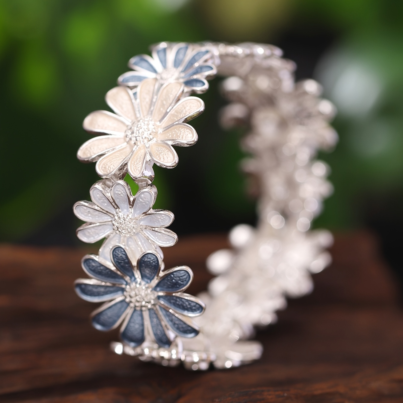 Image of 1pc Fashion Elastic Bangle Bracelet For Women Accessories Spring Summer Classic Alloy Trendy Silvery Bracelets Daily Party Prom Vacation Jewelry Holiday Gift