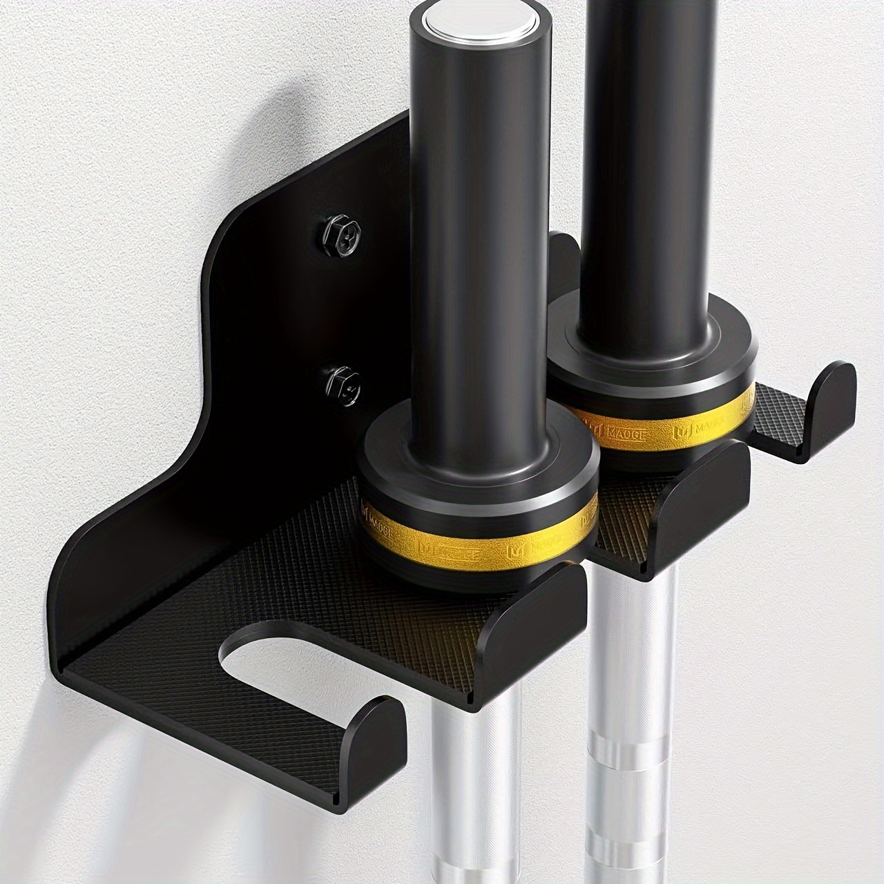 

Space-saving -coated Barbell Hanger - Wall Rack For Home & Garage Gyms, Fits Standard To 32mm Bars, Utility Racks