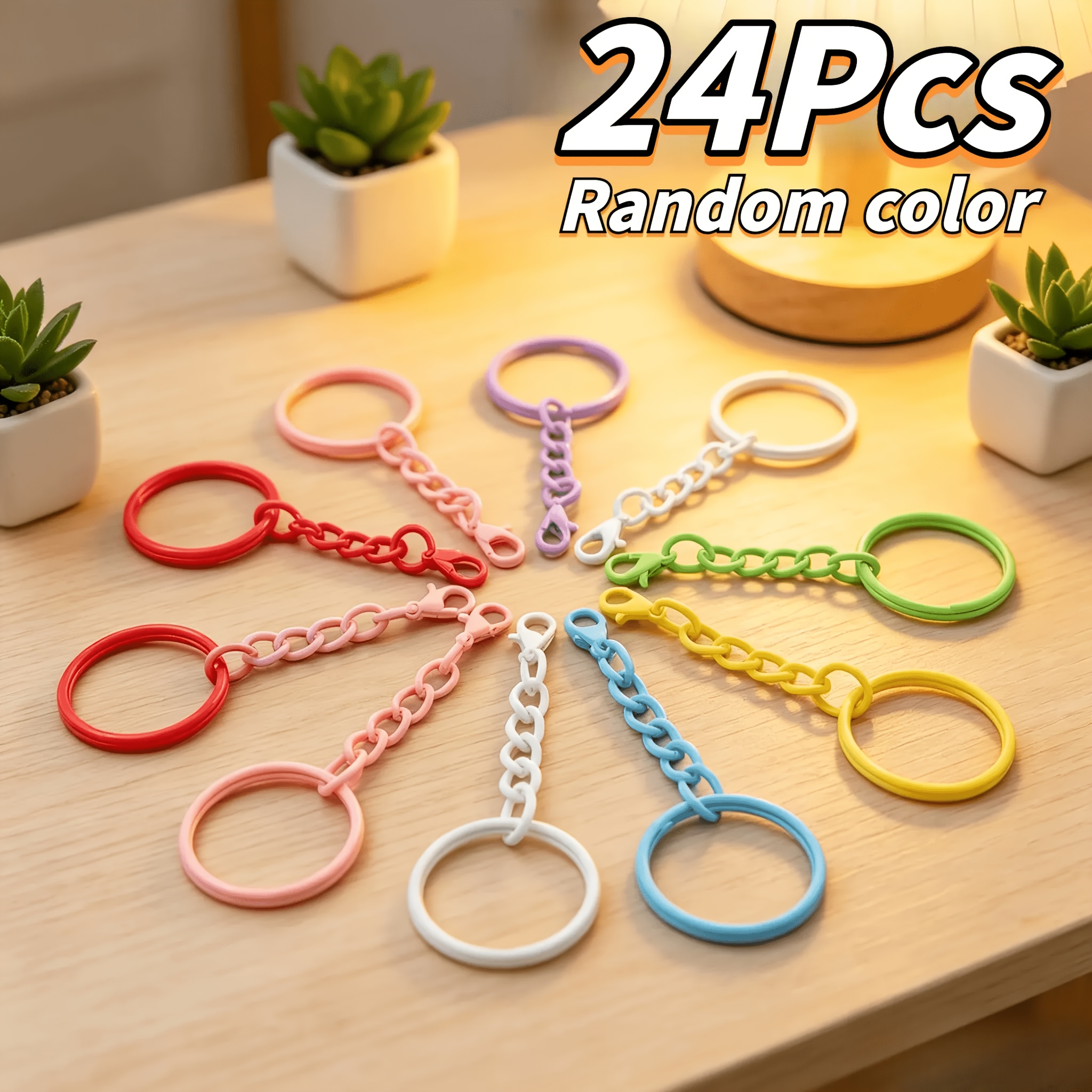 TEMU 24pcs Random Color Keychain Lobster Clasps, Handmade Accessories, Bag Charms, Gifts