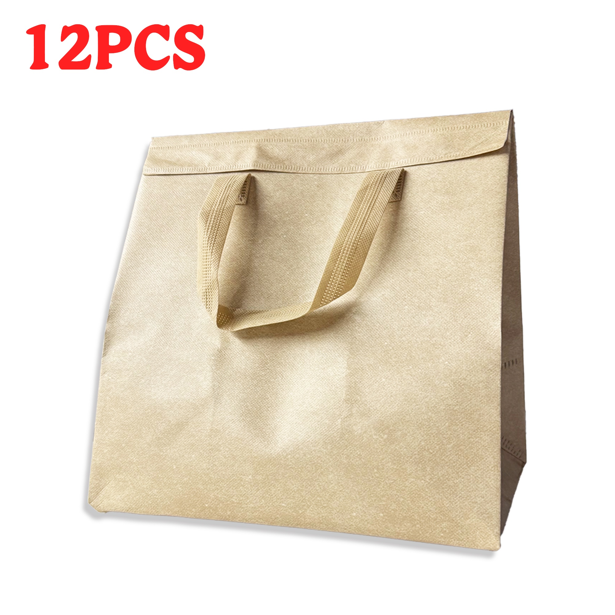 TEMU [12/25-pack] Thickened Non-woven Insulated Bags, Large Capacity, Insulation, And Strong Load-bearing Capacity, Suitable For Delivery, Parties,