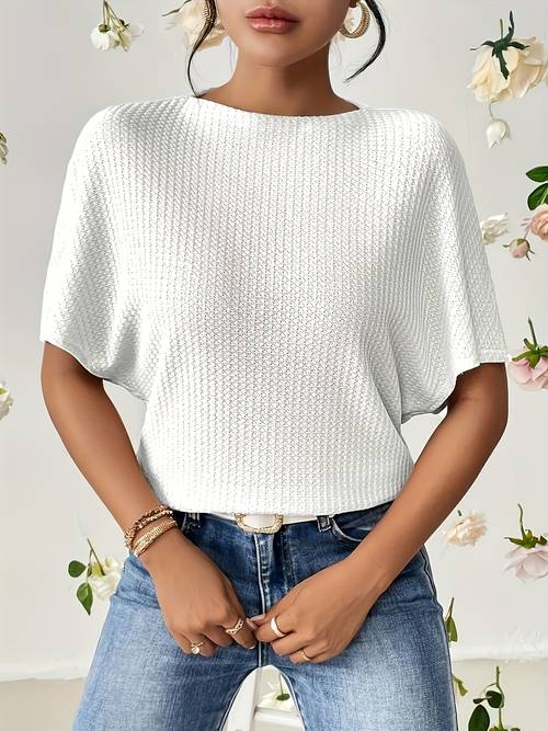 item picture womens top t shirt ladies elegant solid color t shirt round neck short sleeve fashion tee for spring summer fall