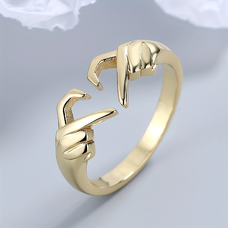TEMU 1 Women's Promise Ring, Minimalist Style Creative Ring, Women' Casual Party Fashion Accessory, Valentine's Day Gift For , No Cardboard