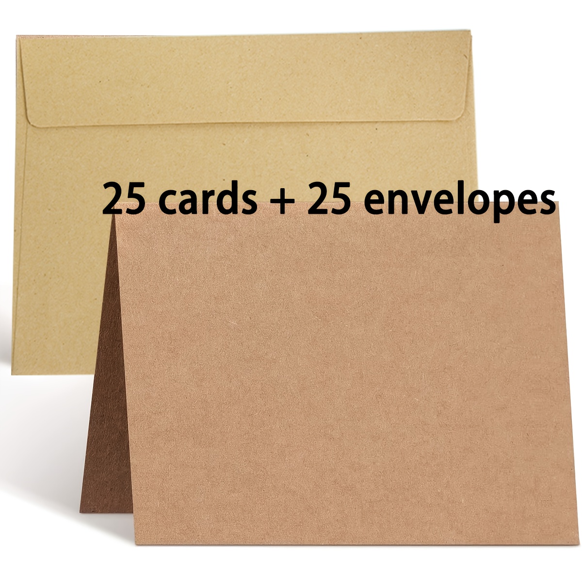 E-shop 50 Stück Blanko-Karten und Umschläge, 4x6 Dicke Kraftpapier-Faltkarten für DIY-Grußkarten, Hochzeiten, Geburtstage, Einladungen & Dankeskarten