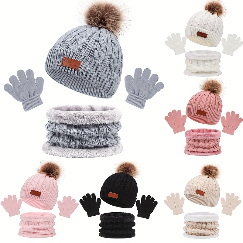 

' 3pcs Set: Knit Beanie, & Gloves - , For Boys & ,