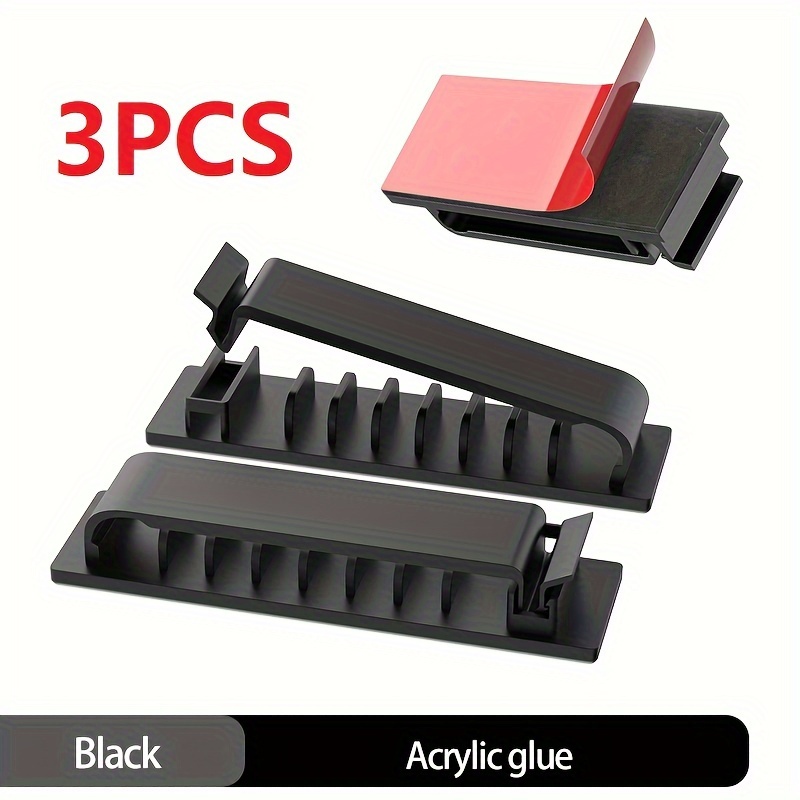 TEMU 5/8 Slots Self Adhesive Cable Management Clips, Cable Organizers Wire Clips Cord Holder For Office Tv Pc Ethernet Cable Under Desk Home Office