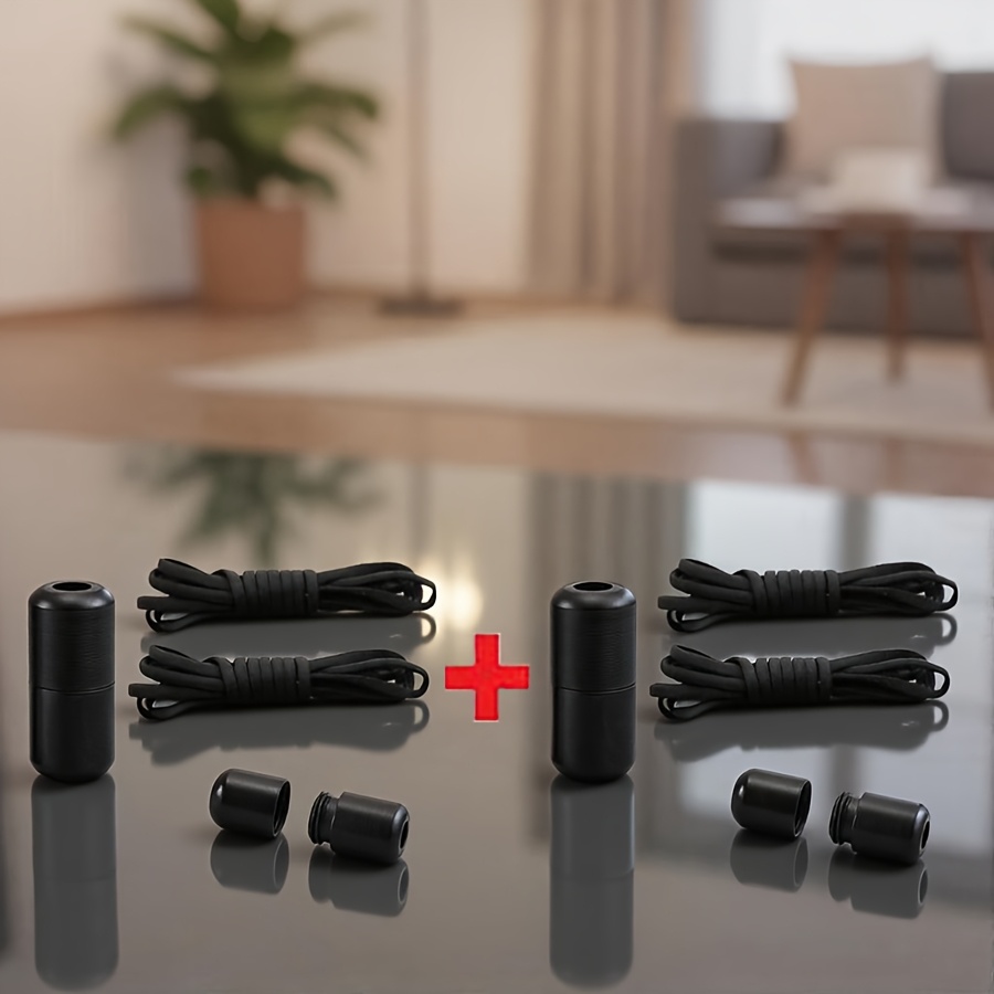 TEMU Of Elastic Quick Shoelaces With Capsule Clips, Black And White, No Tie Design, Fashionable And Convenient, Suitable For Various Shoe Styles