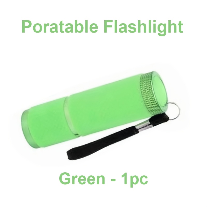 TEMU 1/4 Size 9-led White Light Mini Flashlight, Aluminum Alloy, Suitable For Outdoor Travel, Hiking, Fishing, And Trekking. In A Backpack Pocket Or