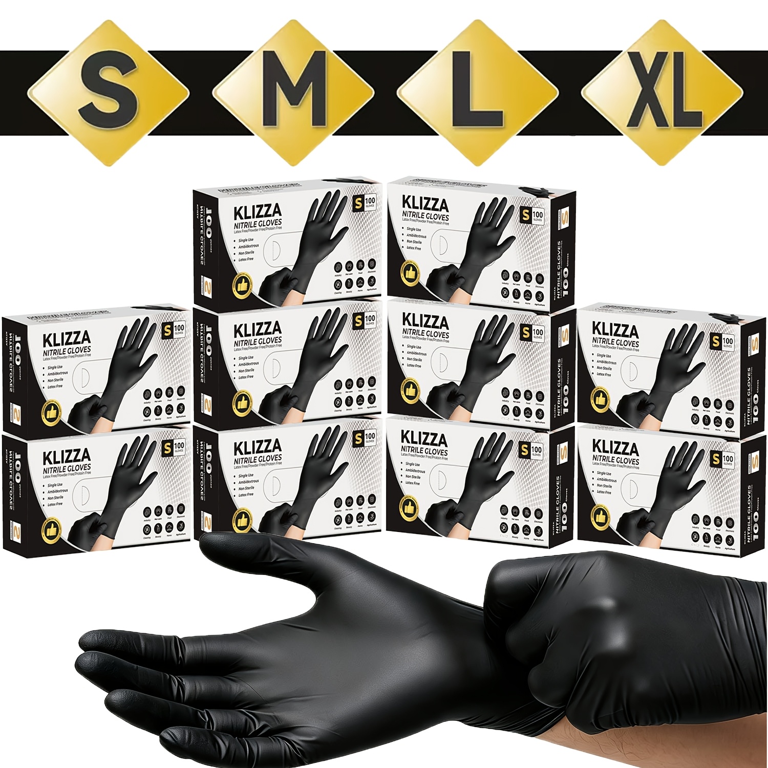 item picture 1000pcs box disposable nitrile gloves suitable for kitchen latex powder free food prep gloves 4 8 mil thick powder free latex free gloves for cooking cleaning food grade for restaurant use no latex powder