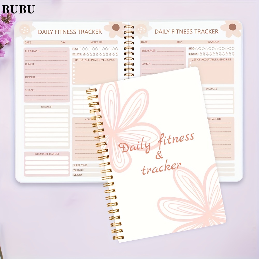 

Bubu 1pc - Undated To Do List Task With Meal Plan, A5 Workout Journal/planner Daily Exercise Book, Spiral-bound