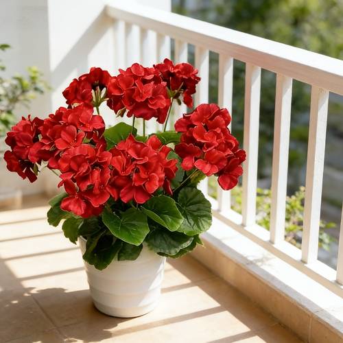 weatherproof geraniums lifelike red faux season outdoor use indoor decor patio and home centerpiece
