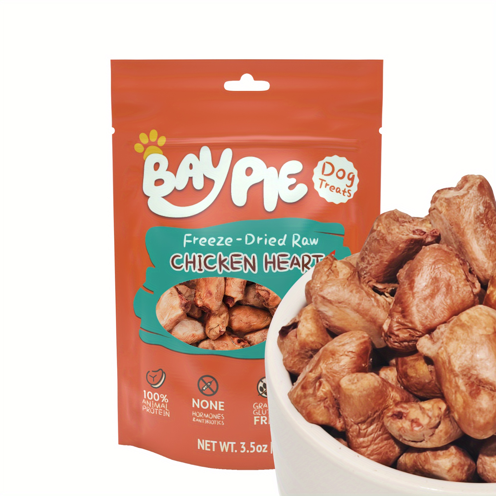 TEMU Baypie Freeze Dried For Cats&dog, Single Food Dog Treats, 3.5 Oz(1pack)