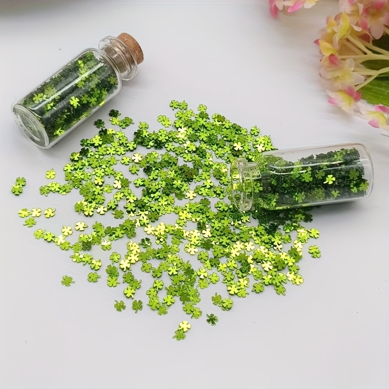 

5 Sets Clover Glitter, Pvc 's Day Party Decor, Diy Spring-themed Table , No Electricity Needed, Featherless, Universal Holiday Decoration