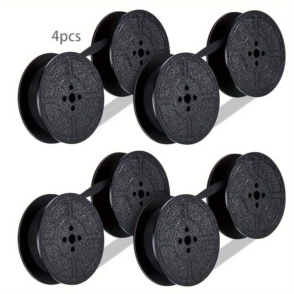 

4pcs Black Typewriter Ribbon - Double Spool, Easy-to-use Ink For Most Models