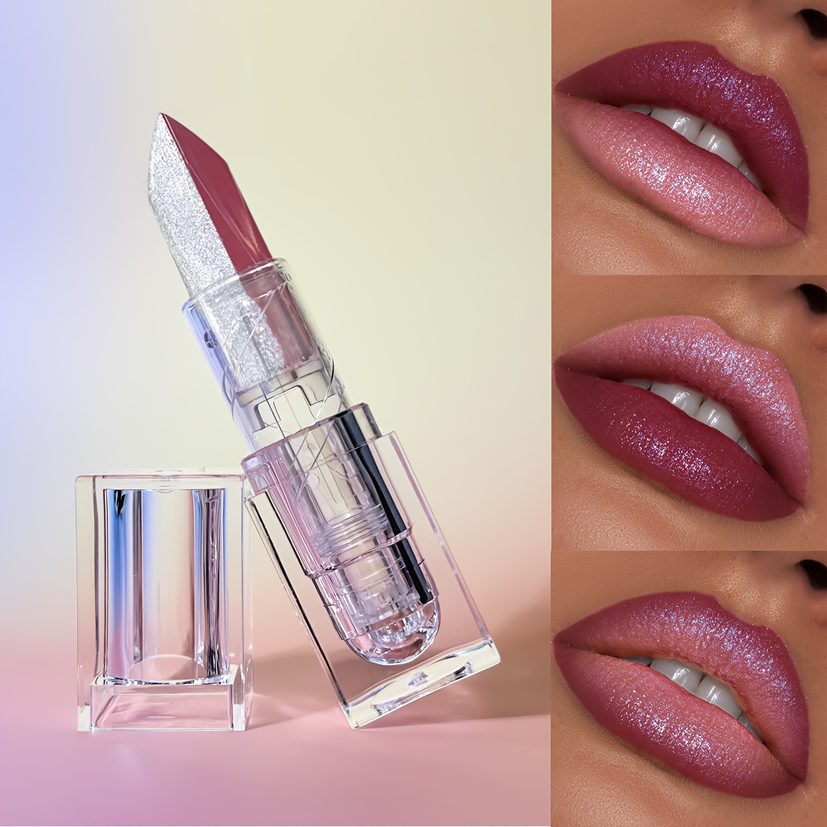 Image of 2-in-1 Lipstick - Iridescent Pearl & Blush Nude, Sheer To Full Coverage