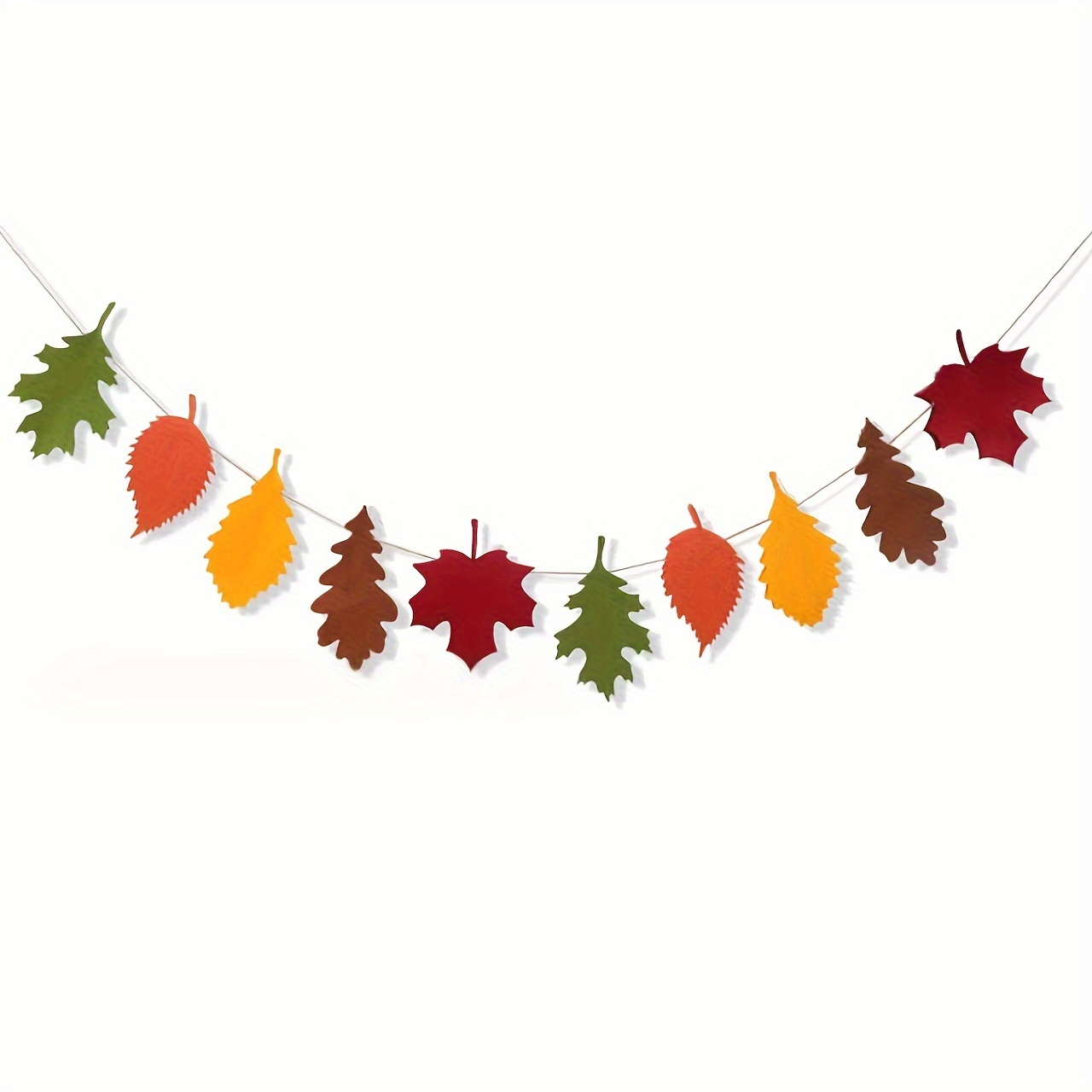 Rustic Felt Leaf Garland - 1pc/2pcs Autumn Leaves Banner For Thanksgiving & Decor, Perfect For Mantle & Home