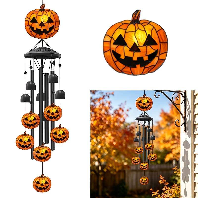 TEMU Outdoor Wind Chimes, Outdoor Black Metal Pumpkin Wind Chimes, Gifts For Men And Women, Garden/yard Decorations, /mother's Commemorative/birthday