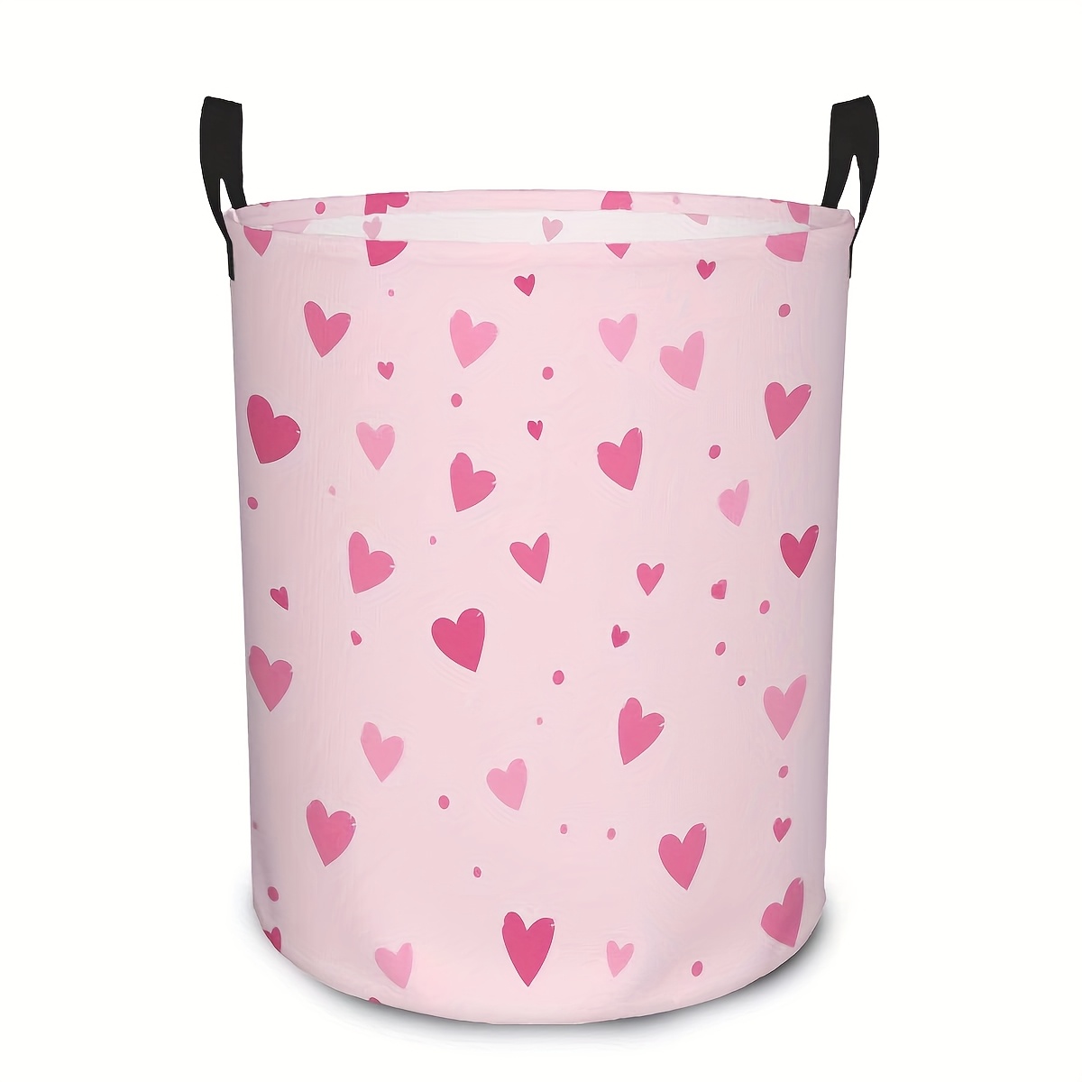 TEMU 1pc Laundry Basket Cartoon Hearts Pink, Storage Bin, Home Organization And Storage Supplies, Laundry Basket Cartoons, Laundry Baskets