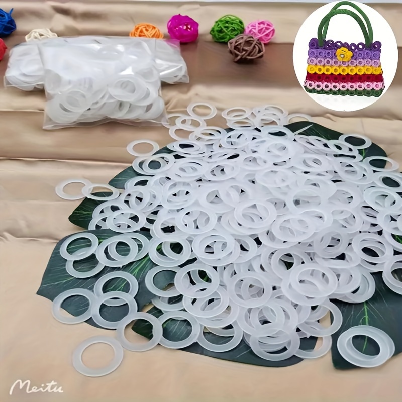 

300pcs Plastic Crochet Rings For , O-shaped Knitting